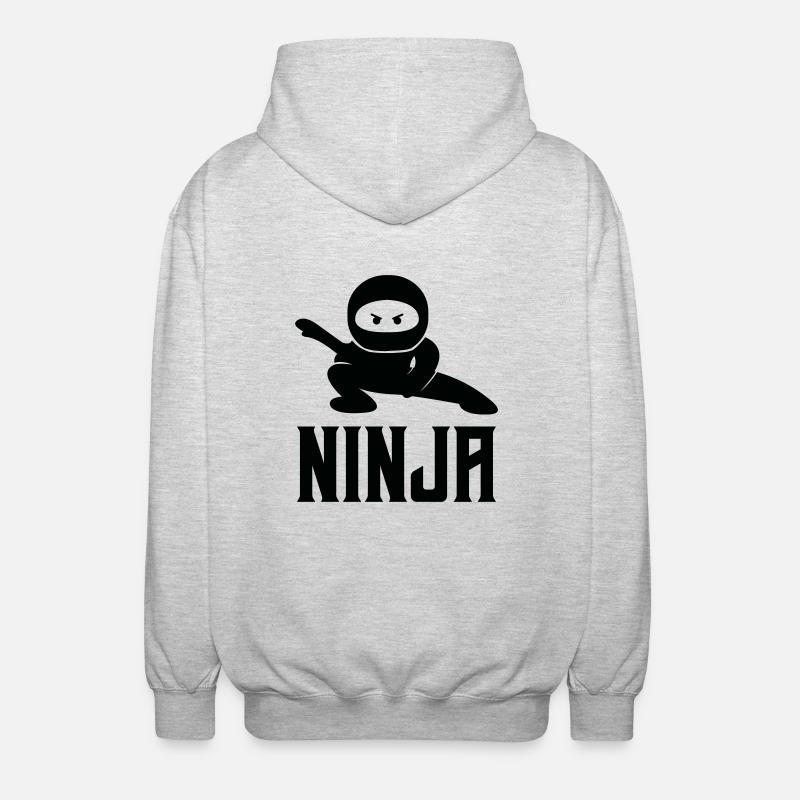 ninja comic - Unisex Kapuzenjacke - Hellgrau meliert