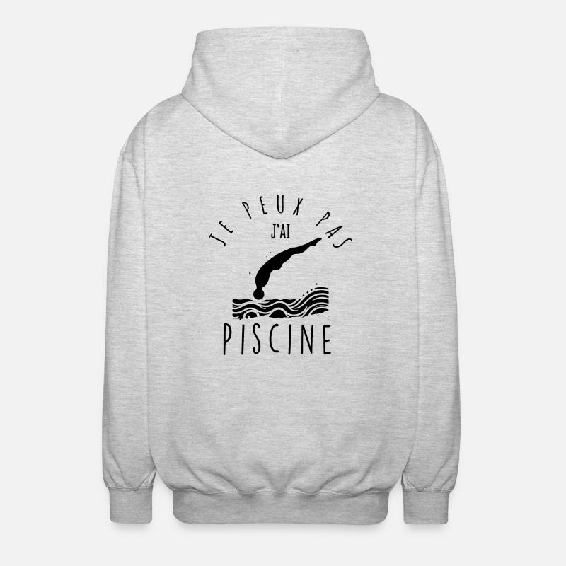 Je peux pas, j'ai piscine. - Veste à capuche unisexe - gris clair chiné