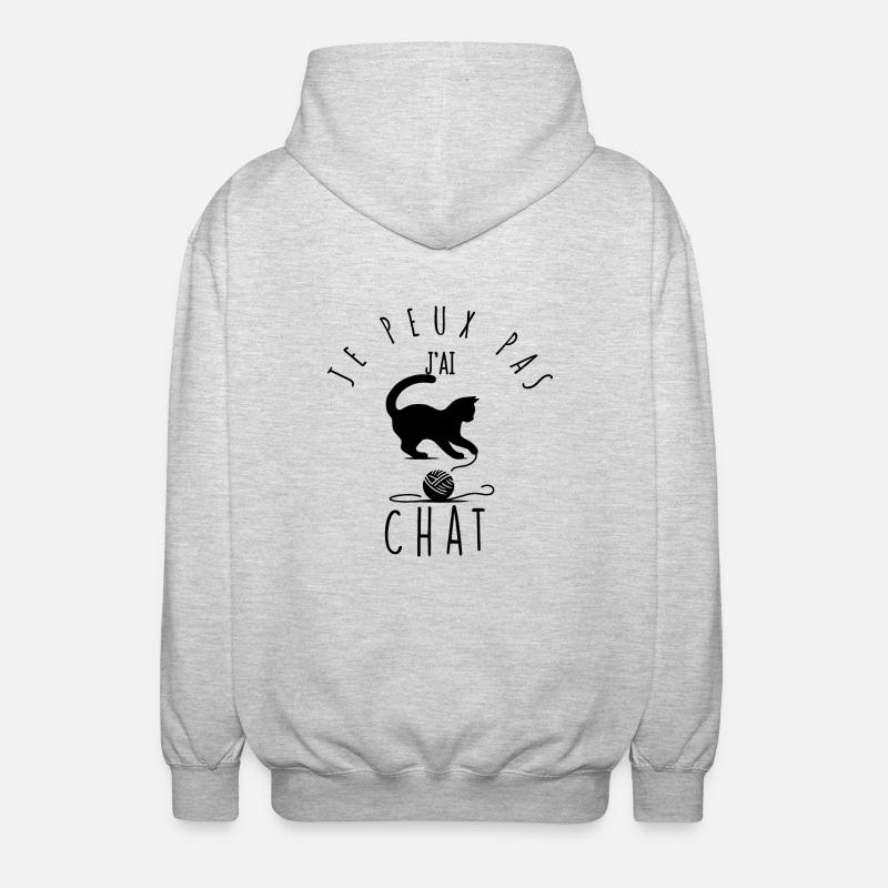 Je peux pas, j'ai chat. - Veste à capuche unisexe - gris clair chiné