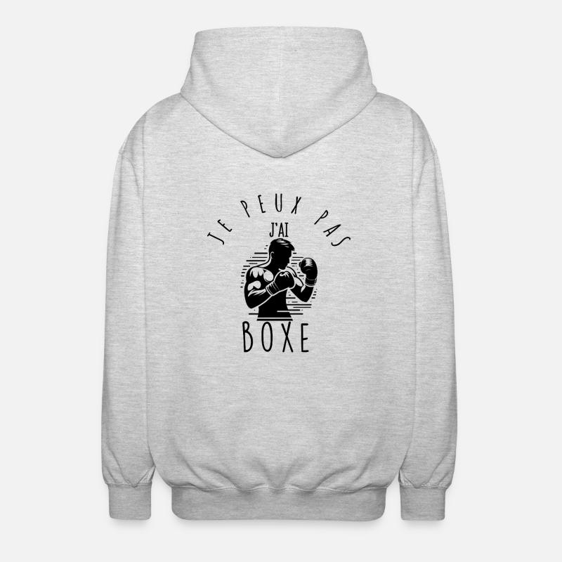 Je peux pas, j'ai boxe. - Veste à capuche unisexe - gris clair chiné