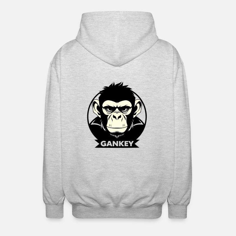 Gankey Monkey - Unisex Kapuzenjacke - Hellgrau meliert