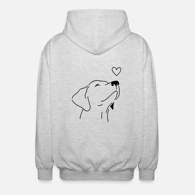 Hund - Unisex Kapuzenjacke - Hellgrau meliert
