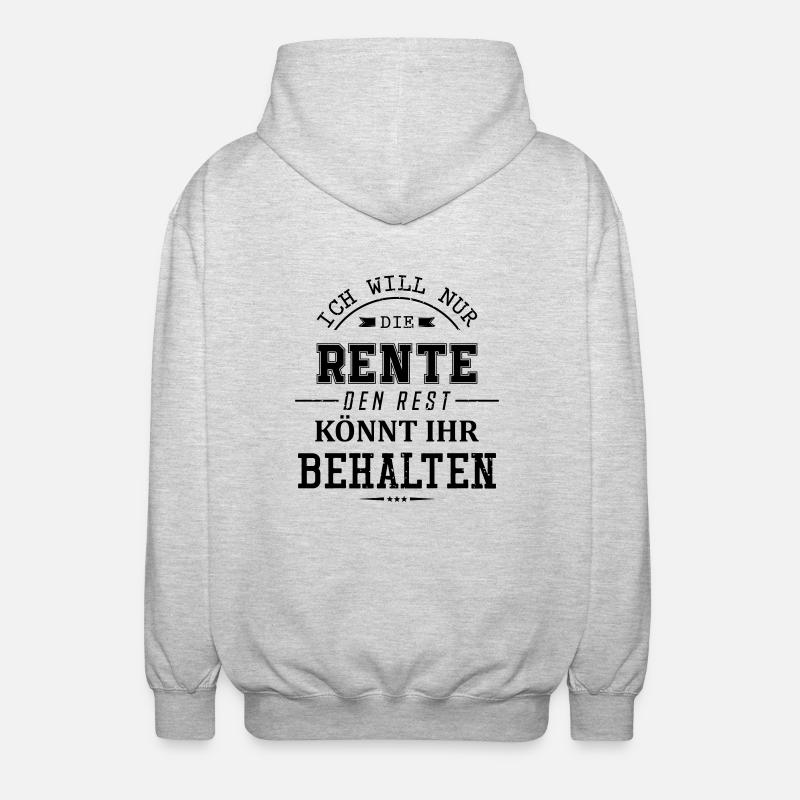 rente spruch - Unisex Kapuzenjacke - Hellgrau meliert