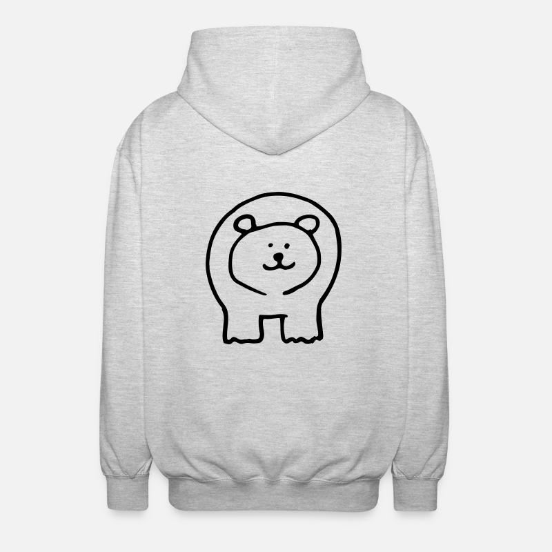 Bear printed 2 sides - Veste à capuche unisexe - gris clair chiné