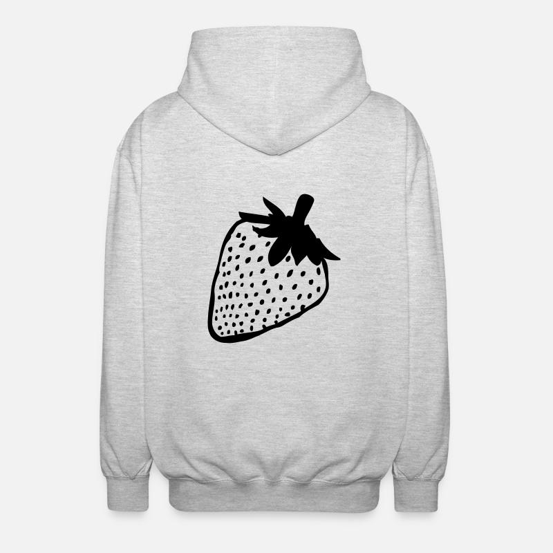 Erdbeere - Unisex Kapuzenjacke - Hellgrau meliert