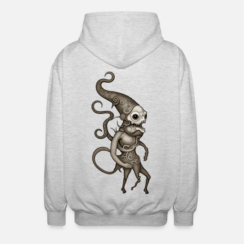 BUG #5 - dark hell - Unisex Hooded Jacket - light heather grey