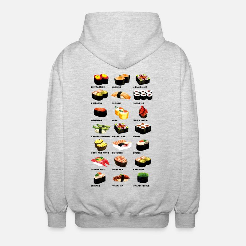 Sushi-Abendessen - Unisex Kapuzenjacke - Hellgrau meliert