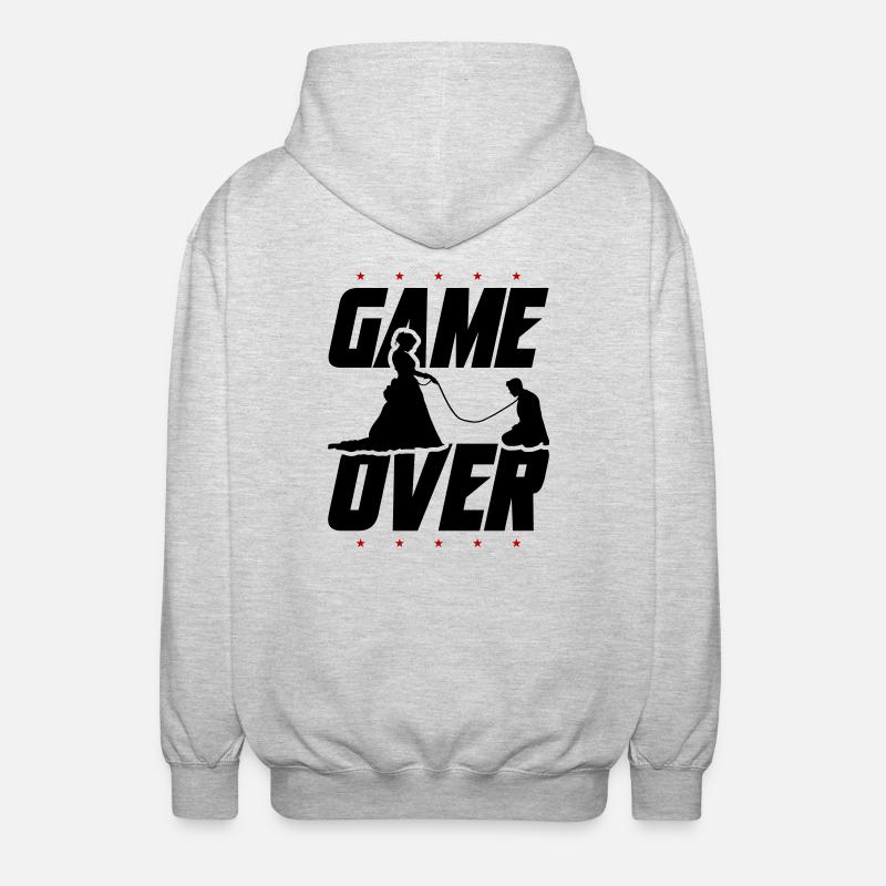 Game Over Mariage des mariés - Veste à capuche unisexe - gris clair chiné