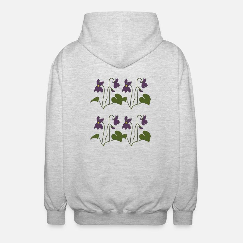 veilchen 4fach - Unisex Kapuzenjacke - Hellgrau meliert