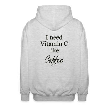 I need Vitamin C like Coffee Geschenk - Unisex Kapuzenjacke - Hellgrau meliert - Hinten - AI Model Male 185 light (185cm)