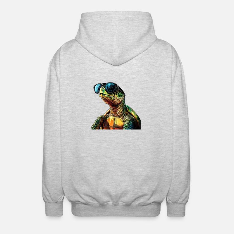 Turtle Sunglasses Summer - Unisex Hooded Jacket - light heather grey