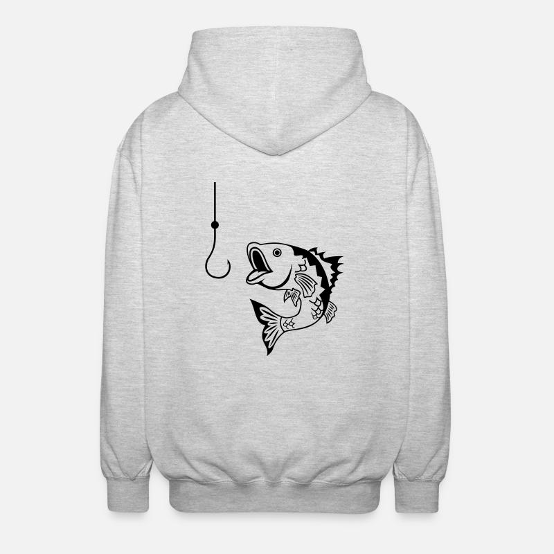 Fisch - Unisex Kapuzenjacke - Hellgrau meliert