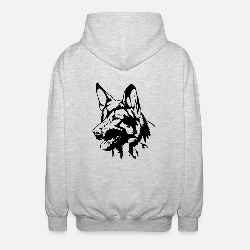 Deutscher Schäferhund - Unisex Kapuzenjacke - Hellgrau meliert