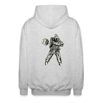 espace de base-ball - Veste à capuche unisexe - gris clair chiné - Dos - AI Model Male 185 light (185cm)