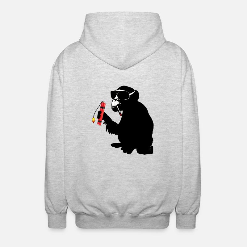 explosiv monkey - Unisex Kapuzenjacke - Hellgrau meliert