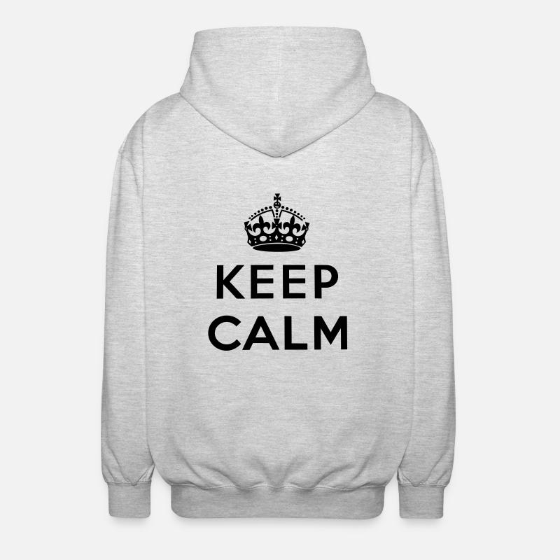 Keep Calm - Unisex Kapuzenjacke - Hellgrau meliert