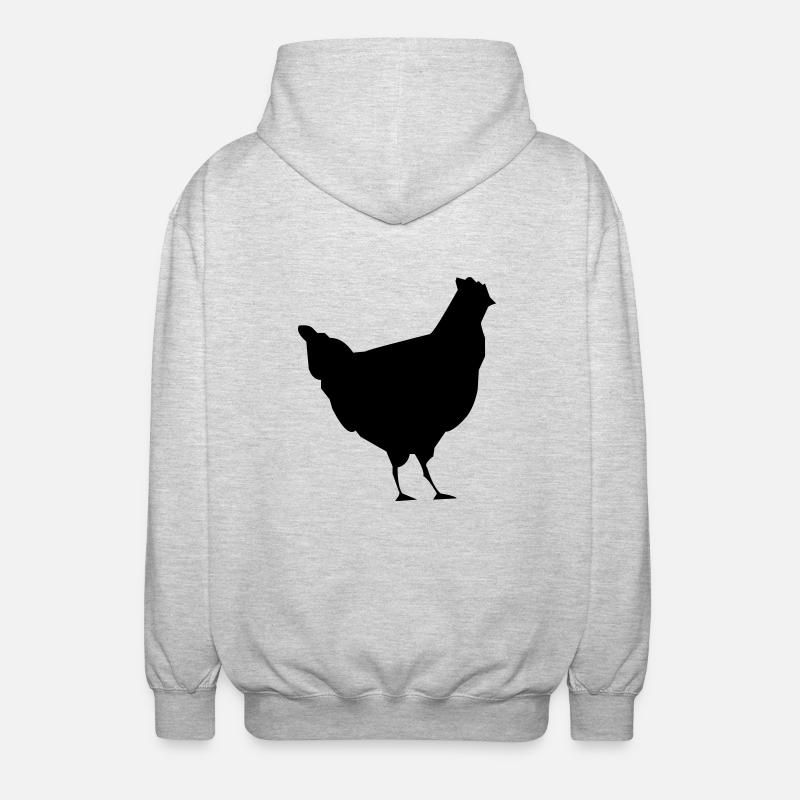 bauernhof hahn huhn vogel - Unisex Kapuzenjacke - Hellgrau meliert