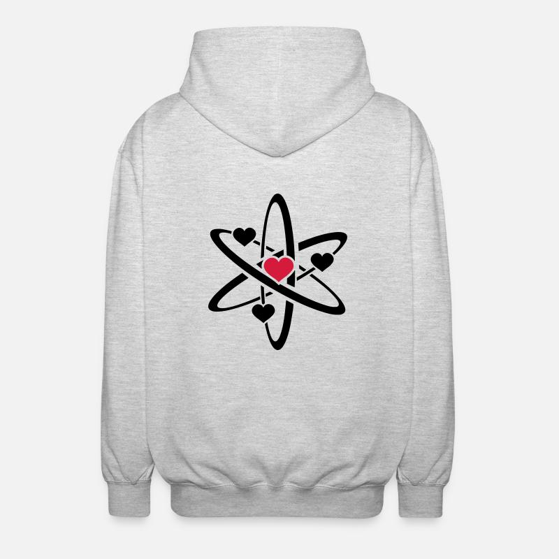 heart atom - Unisex Kapuzenjacke - Hellgrau meliert