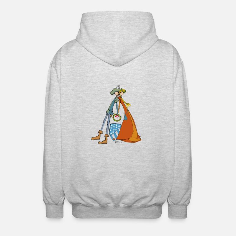 postkarte - Unisex Kapuzenjacke - Hellgrau meliert