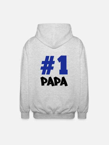number1_papa02 - Unisex Kapuzenjacke - Hellgrau meliert