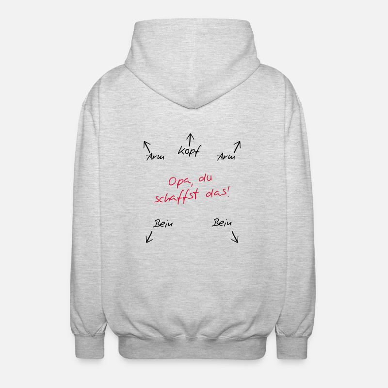 Opa du schaffst das - Unisex Kapuzenjacke - Hellgrau meliert