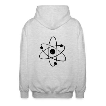 atom-logo - Unisex Kapuzenjacke - Hellgrau meliert - Hinten - AI Model Male 185 light (185cm)