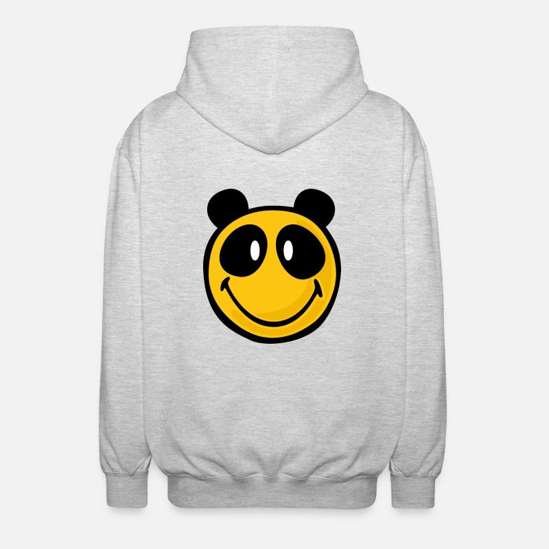 Smiley Panda - Unisex Kapuzenjacke - Hellgrau meliert