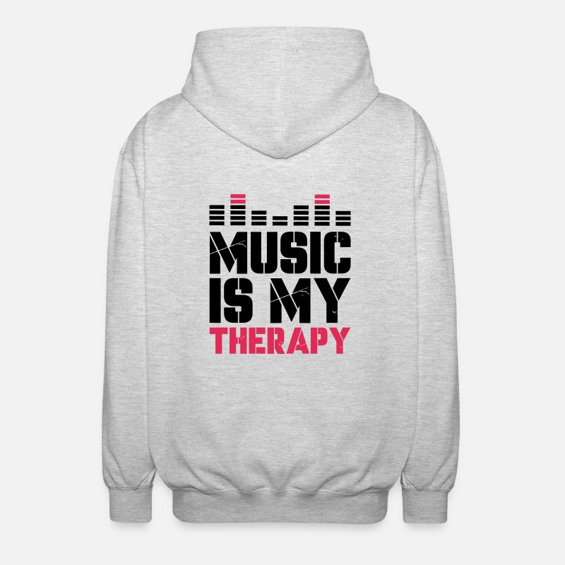 La musique est ma thérapie - Veste à capuche unisexe - gris clair chiné