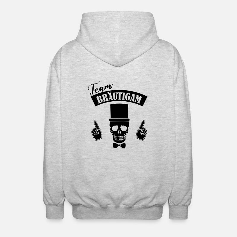 Team Bräutigam Skull - Unisex Kapuzenjacke - Hellgrau meliert