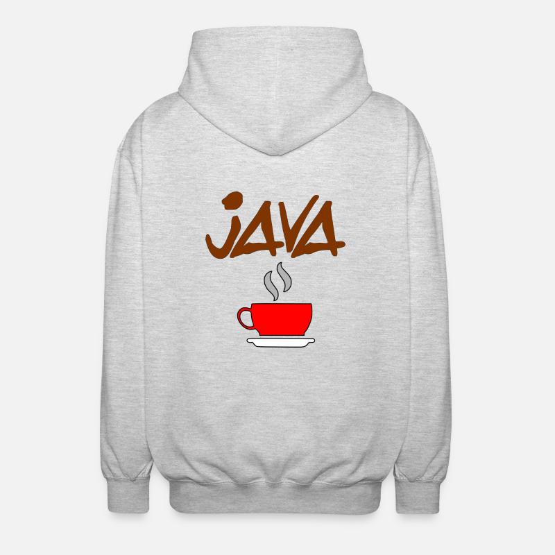 java coffee - Unisex Hooded Jacket - light heather grey