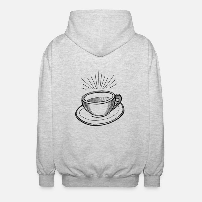 Conception de tasses à café - Veste à capuche unisexe - gris clair chiné