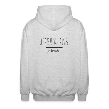 JPEUX PAS JE BOUDE - Veste à capuche unisexe - gris clair chiné - Dos - AI Model Male 185 light (185cm)