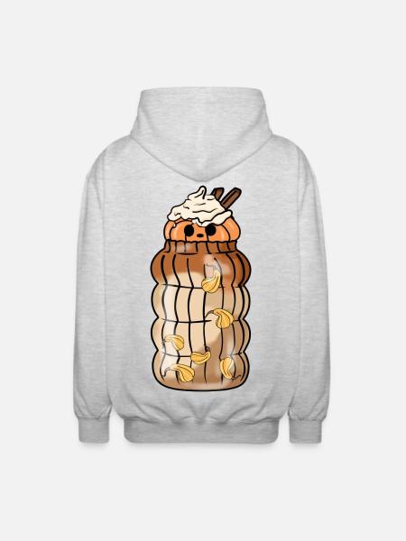 Pumpkin Spice Latte - Thanksgiving Halloween Autmn - Unisex Hooded Jacket - light heather grey