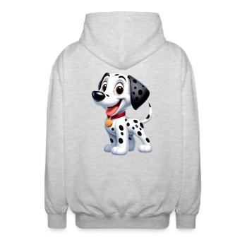 Dalmatian 3 - Unisex Hooded Jacket - light heather grey - Back - AI Model Male 185 light (185cm)