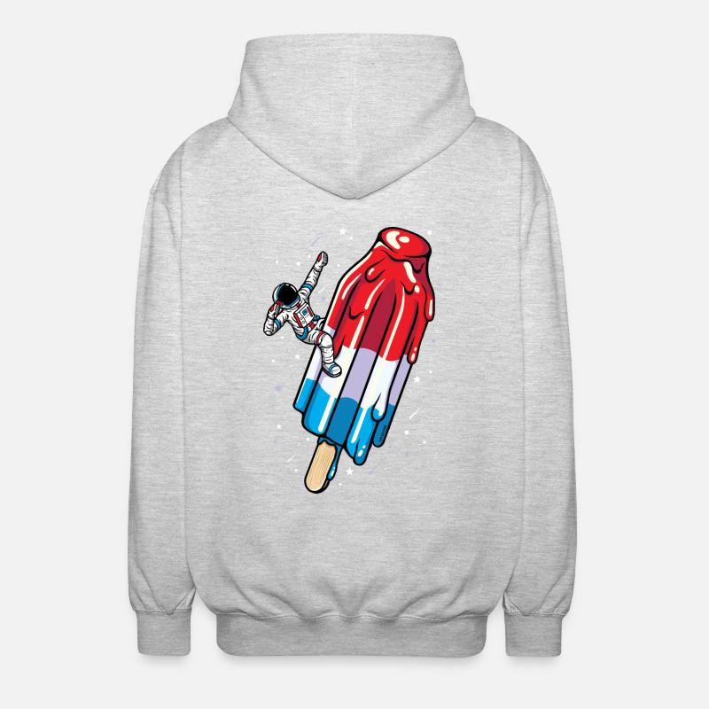 Glace Astronaute popsicle - Summer american - Veste à capuche unisexe - gris clair chiné