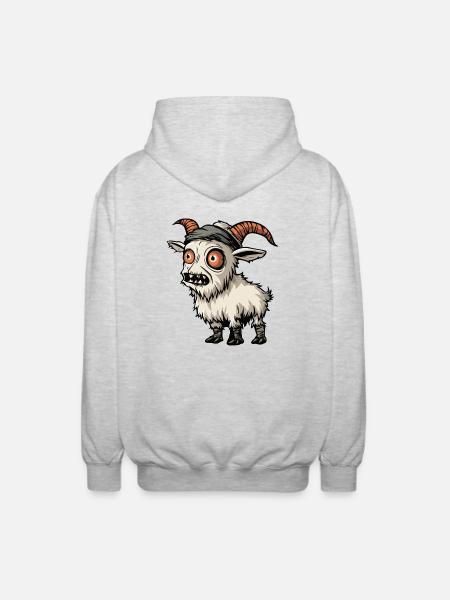Mountain Goat Halloween Comic Funny - Unisex Hooded Jacket - light heather grey
