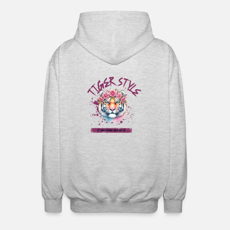 Tiger style - Unisex Hooded Jacket - light heather grey