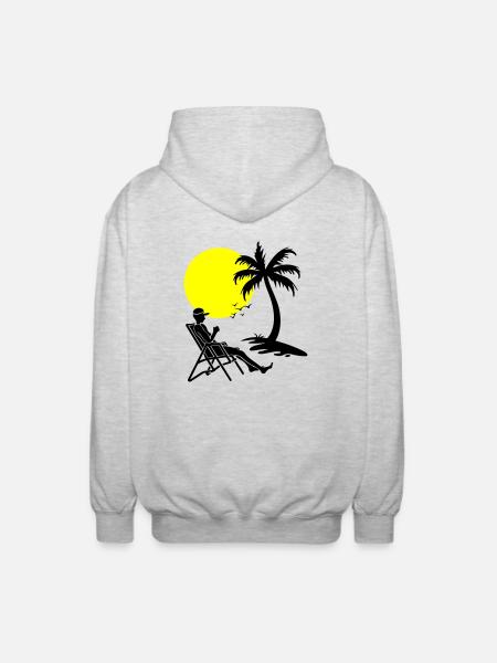 Summer Relaxing Holidays - Unisex Hooded Jacket - light heather grey