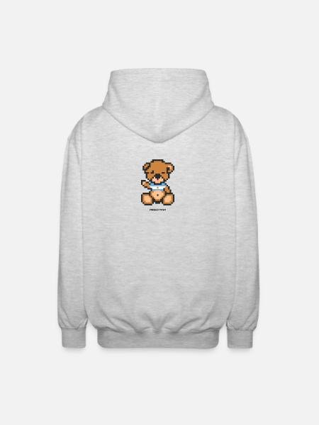 Pixel Bär Argentinien - Unisex Kapuzenjacke - Hellgrau meliert