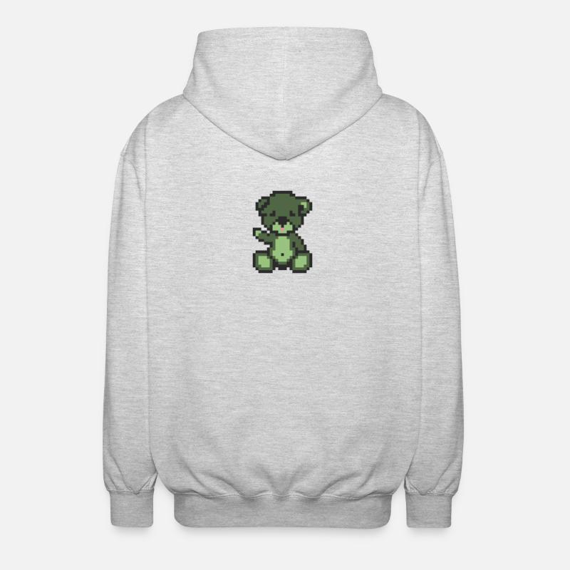 Pixel Bear Zombie - Veste à capuche unisexe - gris clair chiné