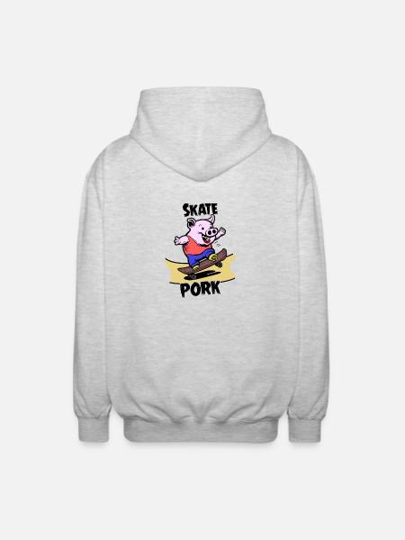 SKATE PORK ! - Veste à capuche unisexe - gris clair chiné
