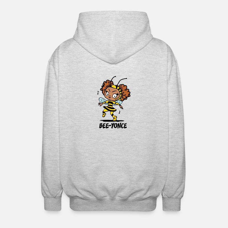 BEE-YONCE ! (chanteuse, abeille) - Veste à capuche unisexe - gris clair chiné