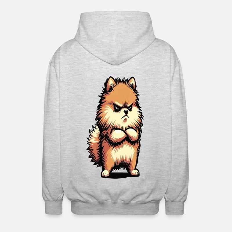 Zwergspitz Zwergspitze Zwerspitzhalter Spitz - Unisex Kapuzenjacke - Hellgrau meliert