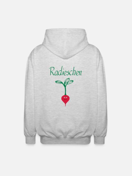 Radieschen 3 - Unisex Kapuzenjacke - Hellgrau meliert
