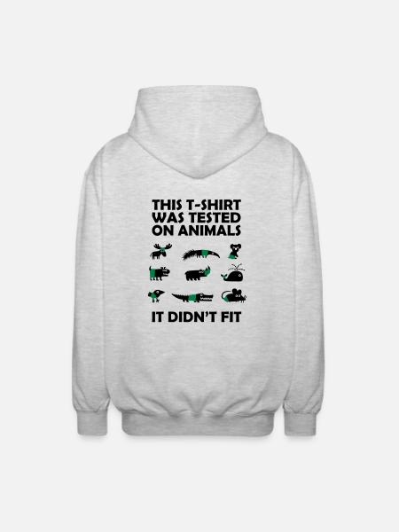 Tested on Animals - Didn't Fit - Luvjacka unisex - ljusgråmelerad
