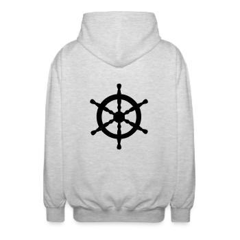 Roue nautique - Veste à capuche unisexe - gris clair chiné - Dos - AI Model Male 185 light (185cm)