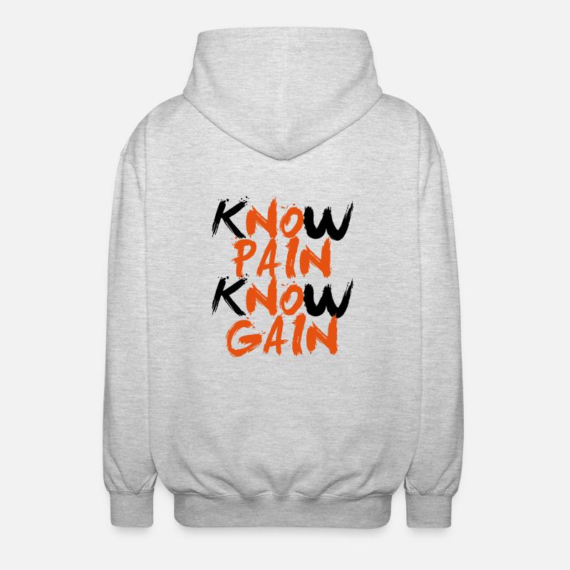 No Pain No Gain - Veste à capuche unisexe - gris clair chiné