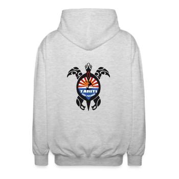tahiti turtle - Veste à capuche unisexe - gris clair chiné - Dos - AI Model Male 185 light (185cm)