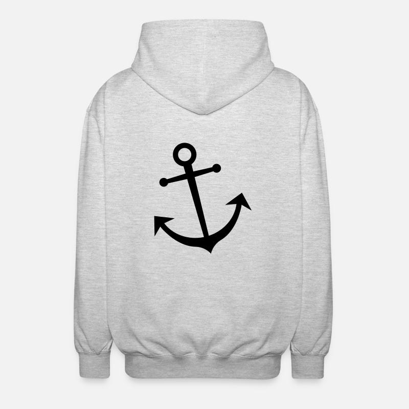 Anker - Segeln - Unisex Kapuzenjacke - Hellgrau meliert