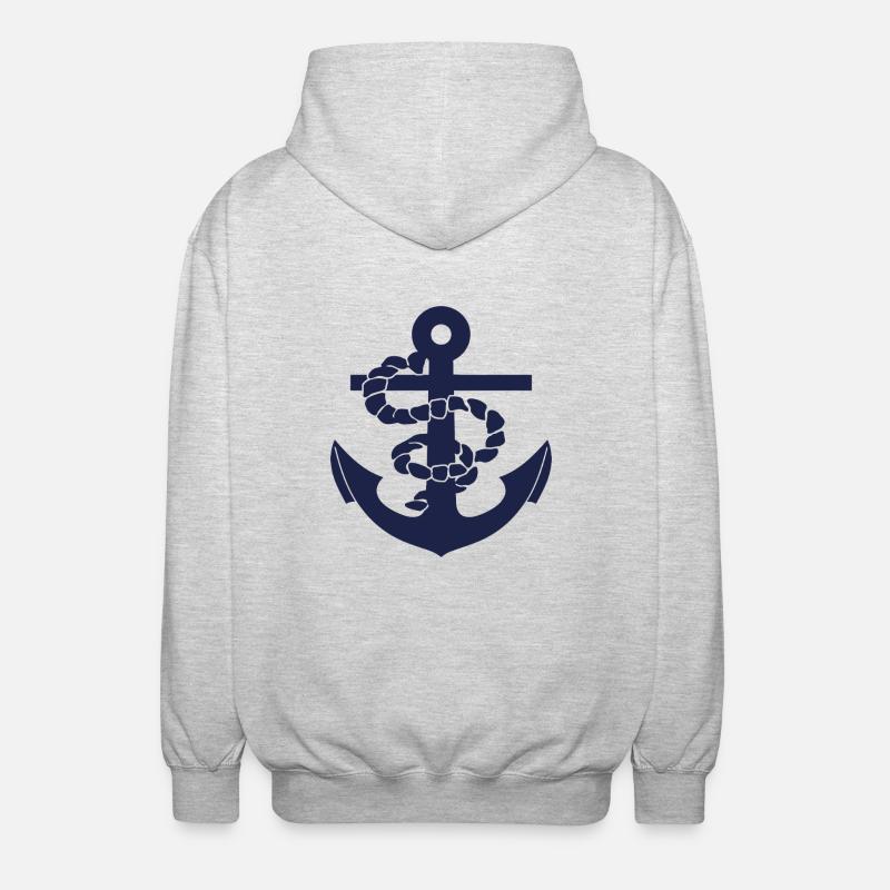 Anchor - Unisex Kapuzenjacke - Hellgrau meliert